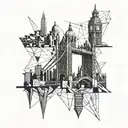 Tower Bidge London skyline tattoo design idea