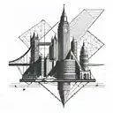 Tower Bidge London skyline tattoo design idea