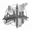 Tower Bidge London skyline tattoo design idea