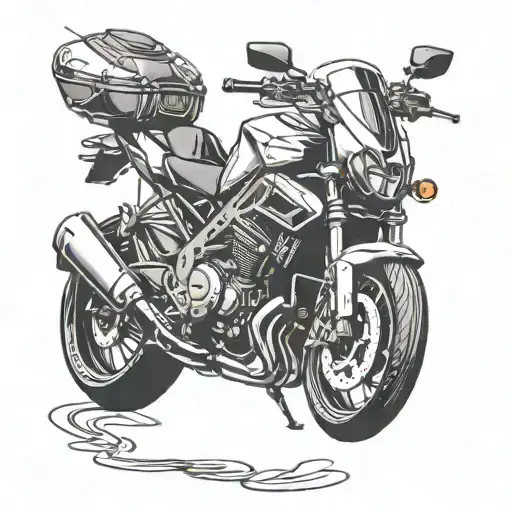cross-country motorcycle tattoo design idea