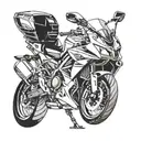 cross-country motorcycle tattoo design idea