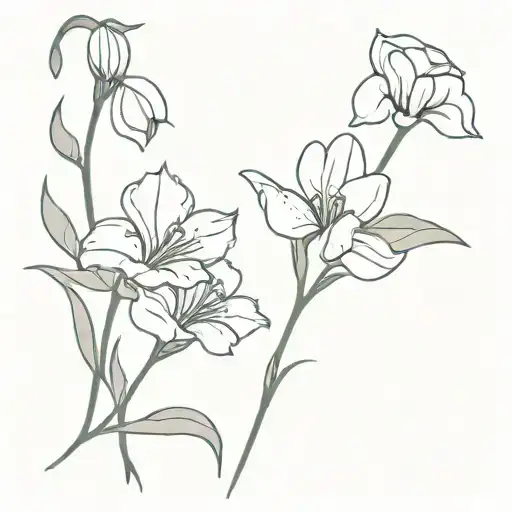 carnation and snowdrop flower intertwined tattoo design idea