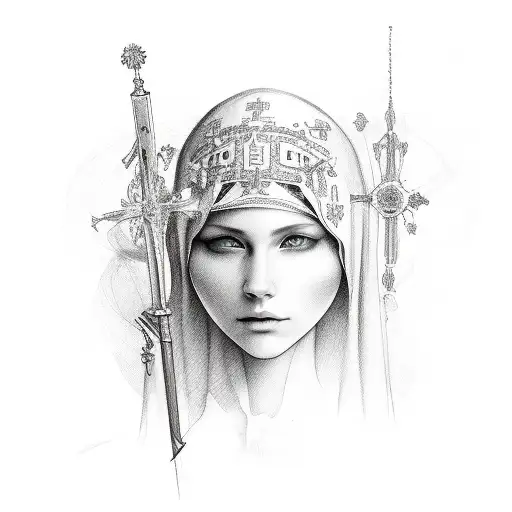 virgem maria tattoo design idea