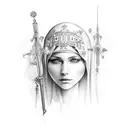 virgem maria tattoo design idea