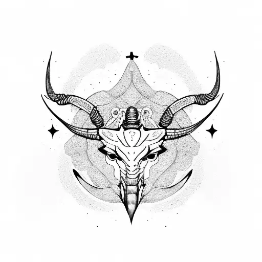 scorpio and taurus constelation stars together tattoo design idea