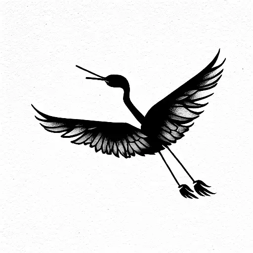 crane tattoo design idea