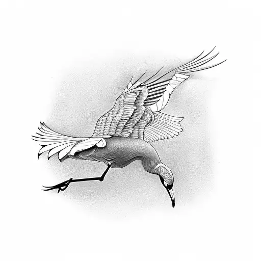 crane tattoo design idea