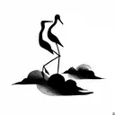 crane tattoo design idea