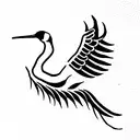 crane tattoo design idea