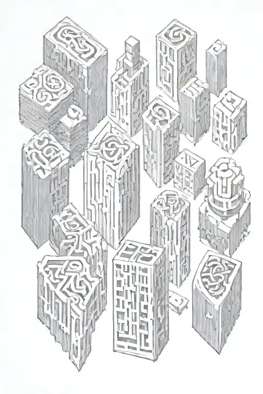 WOOD BLOCKS spellin hudson tattoo design idea