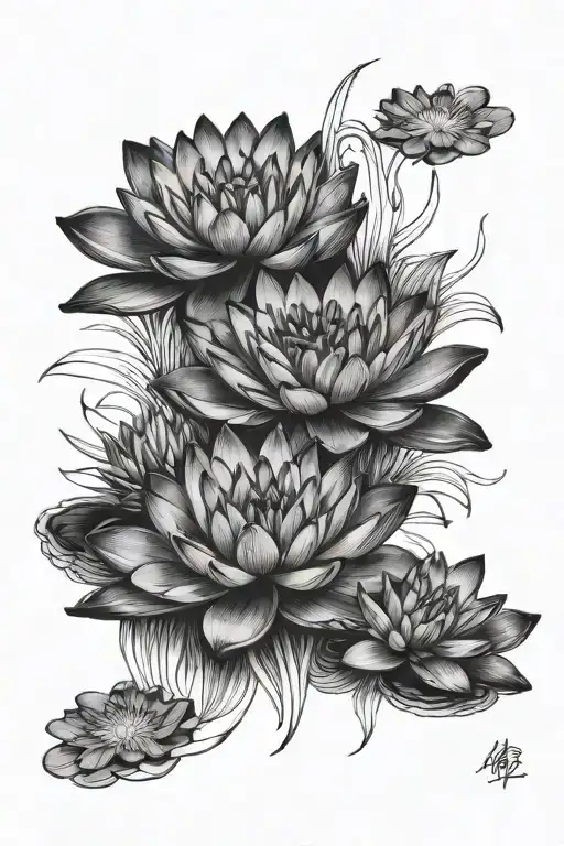 waterlillies tattoo design idea