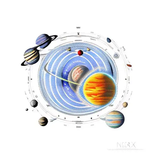 Solar system  tattoo design idea