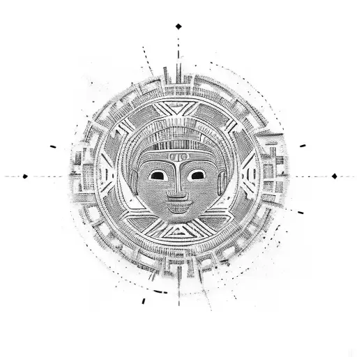 hieroglyphs Taino tribe native tattoo design idea