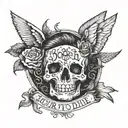 born to die " wrote tattoo design idea