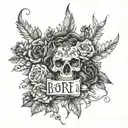 born to die " wrote tattoo design idea
