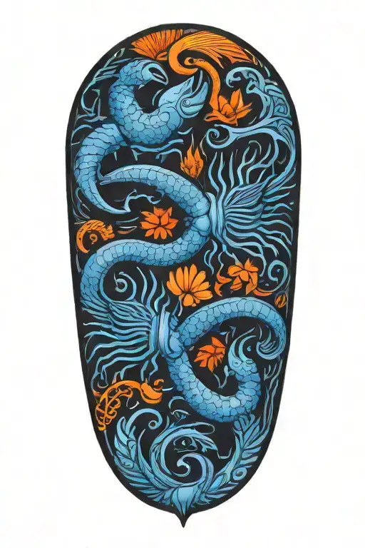 scorpio and pisces zodiac sign tattoonwith Virgo and cancer protectors tattoo design idea