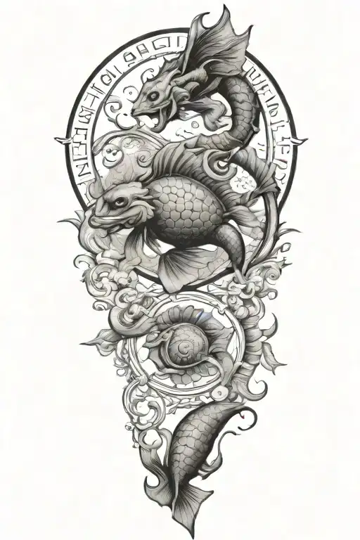 pisces, virgo, scorpio and cancer zodiac sign tattoo design idea