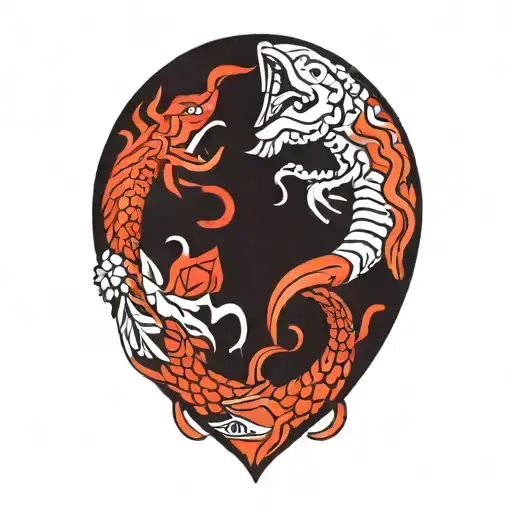 pisces and scorpio zodiac sign incorporated tattoo design idea