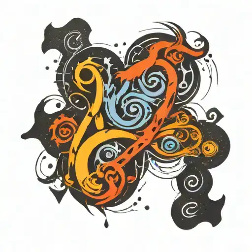 Virgo,cancer,pisces, and cancer zodiac symbol tattoo design idea