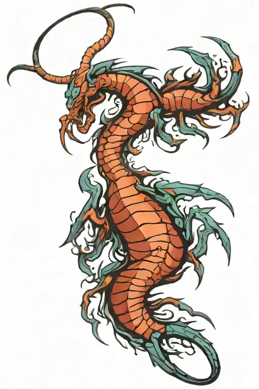  scorpio and pisces zodiac signs playing tattoo design idea