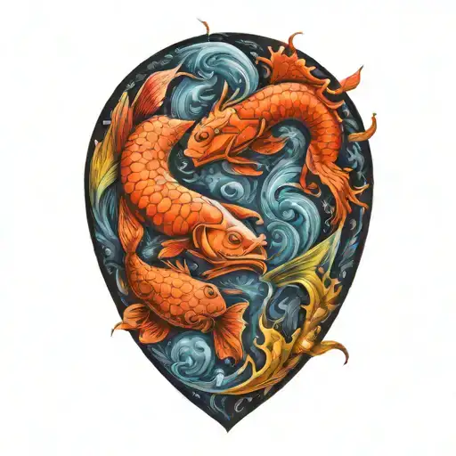 pisces and scorpio tattoo design idea