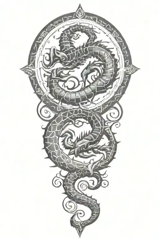  scorpio and pisces zodiac signs playing tattoo design idea