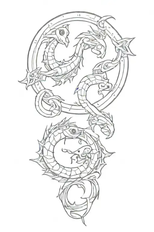pisces, virgo, scorpio and cancer zodiac sign tattoo design idea