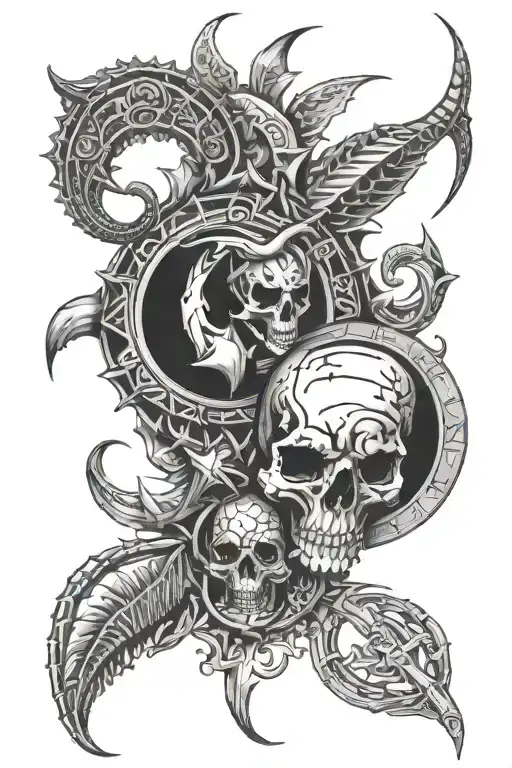 pisces, virgo, scorpio and cancer zodiac sign incorporated tattoo design idea