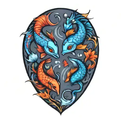 pisces and scorpio tattoo design idea