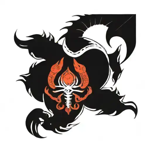 scorpio and pisces zodiac sign tattoonwith Virgo and cancer protectors tattoo design idea