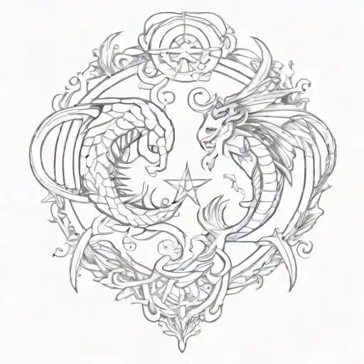 pisces and scorpio zodiac signs virgo star sign tattoo design idea