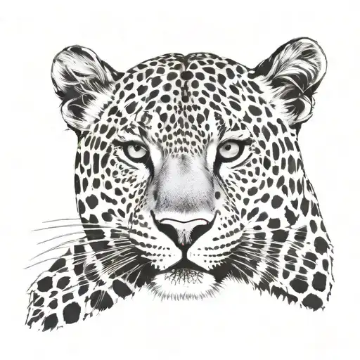 An intricate leopard print pattern incorporating photography elements tattoo design idea