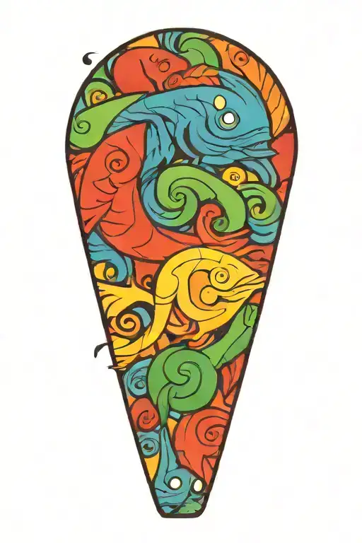 pisces, virgo, scorpio and cancer zodiac sign incorporated tattoo design idea