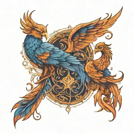 two pheonix as pisces and scorpio zodiac sign tattoo tattoo design idea