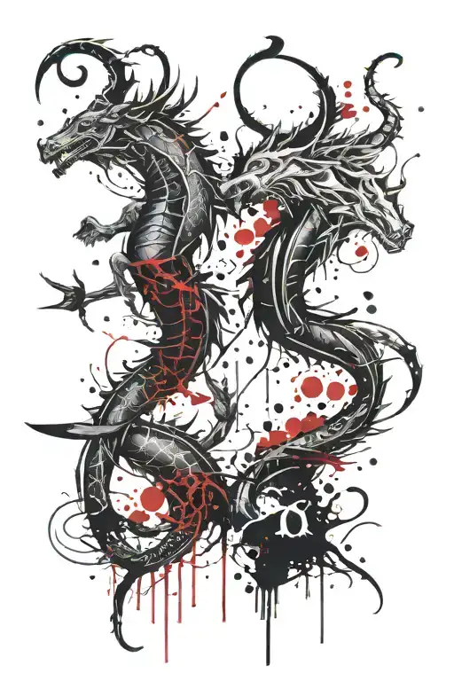 pisces and scorpio zodiac signs merged a libra protecting them tattoo design idea