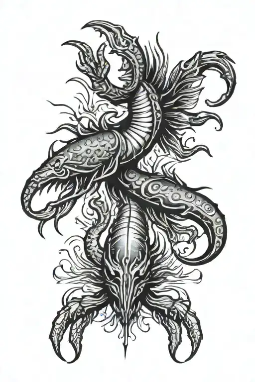  Virgo and Cancer parents and scorpio and pisces children tattoo design idea