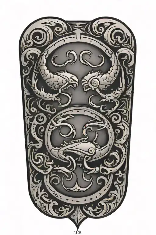 pisces and scorpio zodiac signs tattoo design idea