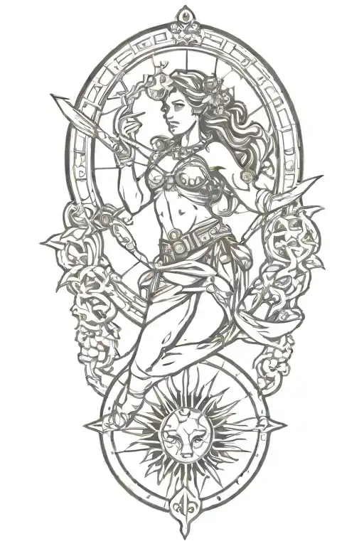pisces, virgo, scorpio and cancer zodiac sign incorporated tattoo design idea