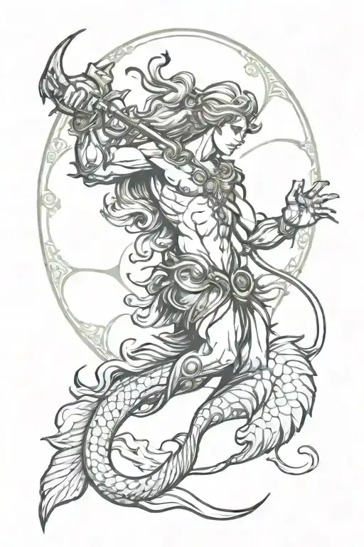 pisces, virgo, scorpio and cancer zodiac sign incorporated tattoo design idea