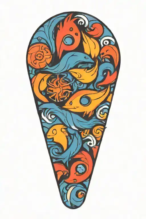 pisces, virgo, scorpio and cancer zodiac sign incorporated tattoo design idea