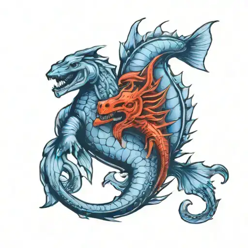 Pisces and Scorpio zodiac signs tattoo design idea