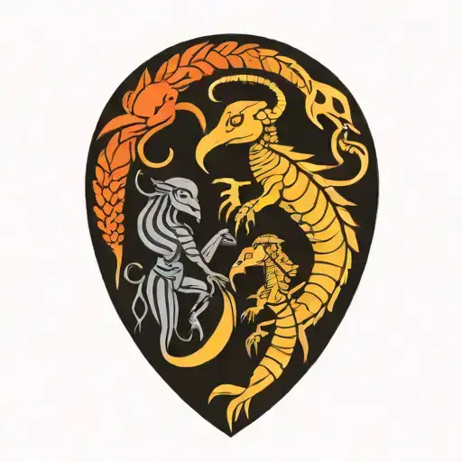  Virgo and Cancer parents and scorpio and pisces children tattoo design idea