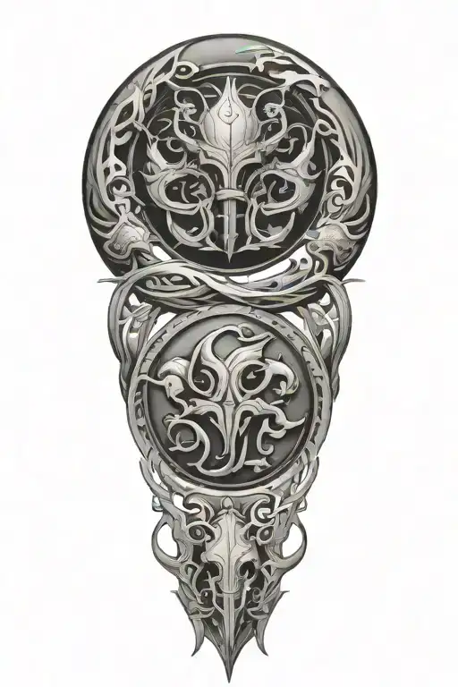 pisces and scorpio zodiac sign incorporated tattoo design idea