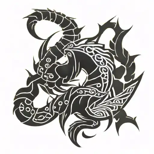 scorpio and pisces zodiac sign tattoo tattoo design idea
