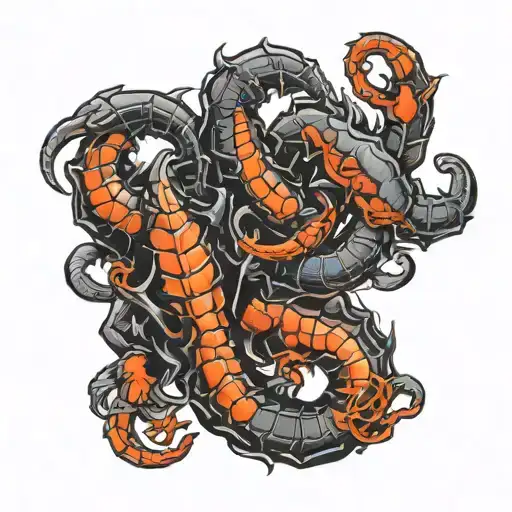 scorpio and pisces  zodiac sign intertwined representing kids  tattoo design idea