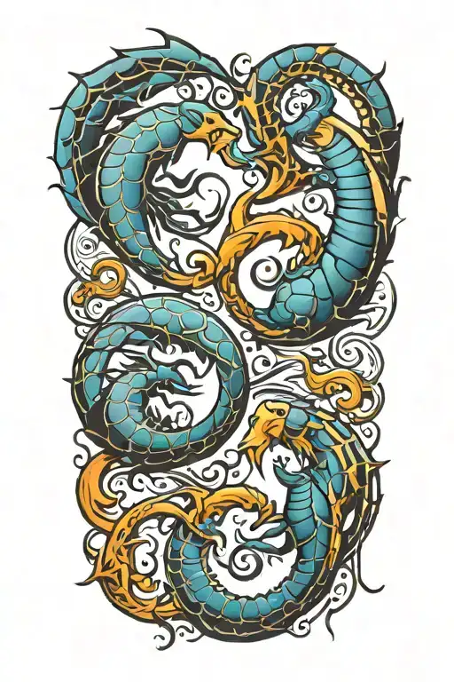 pisces and scorpio zodiac signs tattoo design idea