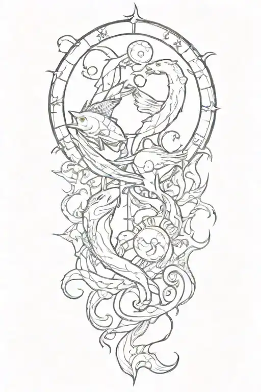 pisces, virgo, scorpio and cancer zodiac sign tattoo design idea