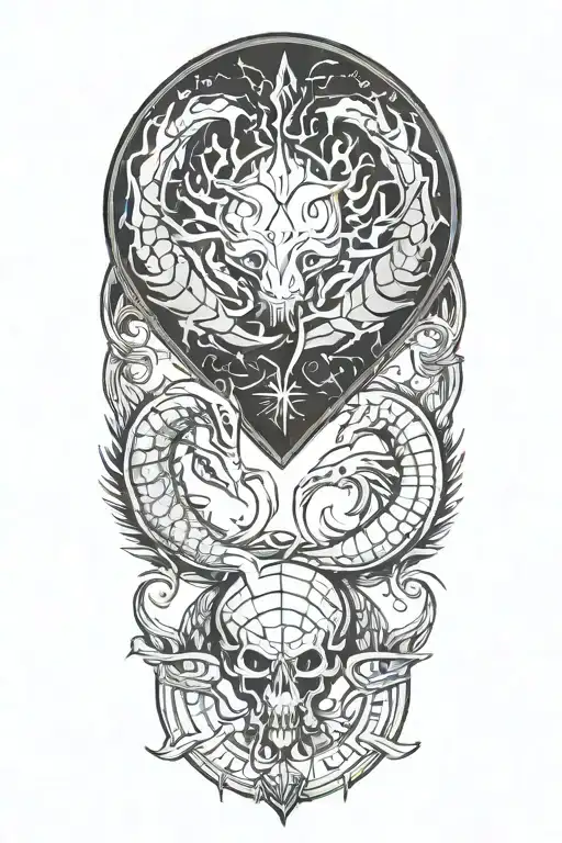 pisces and scorpio zodiac signs tattoo design idea