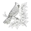  faith word  with a leopard print cardinal  tattoo design idea