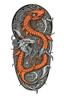 scorpio and pisces  zodiac sign intertwined representing kids  tattoo design idea